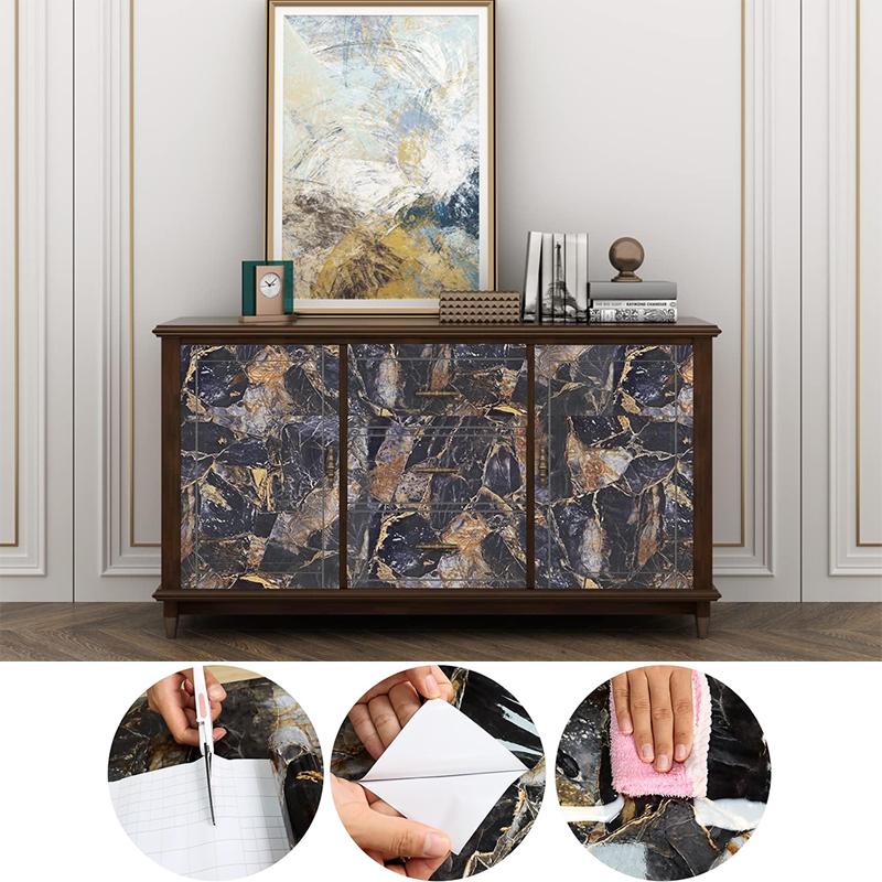55cm Breite Vinyl Wandaufkleber Wasserdicht Marmor Selbstklebende Tapete Kontaktpapier Für Küche Dekorative Folie Heimdekor