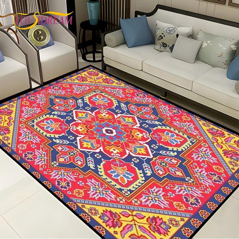 Vintage Fars Halısı Oturma Odası Yatak Odası Bohemya Türk Fas Etnik Kilimler Kaymaz Mandala Geometrik Kapı Paspası Poster Paspas