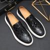 Fashion Men Casual Sports Tassel Shoes Men Fashionable Small Leather Shoes Men Foot Pedals Lightweight Comfortable Loafers Size 38-48