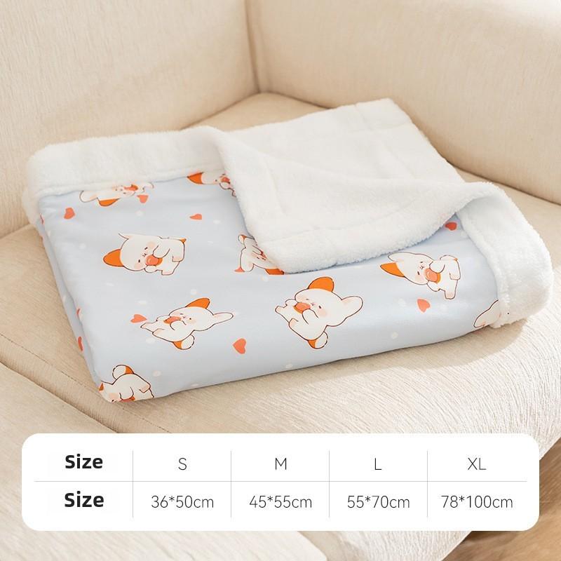 Kalınlaştırılmış Kuzu Yünü Sonbahar ve Kış Köpek Sevimli Ayı Çizgi Film Evcil Hayvan Battaniyesi Kedi Yorgan Yastık Oyuncak Ayı Battaniyesi