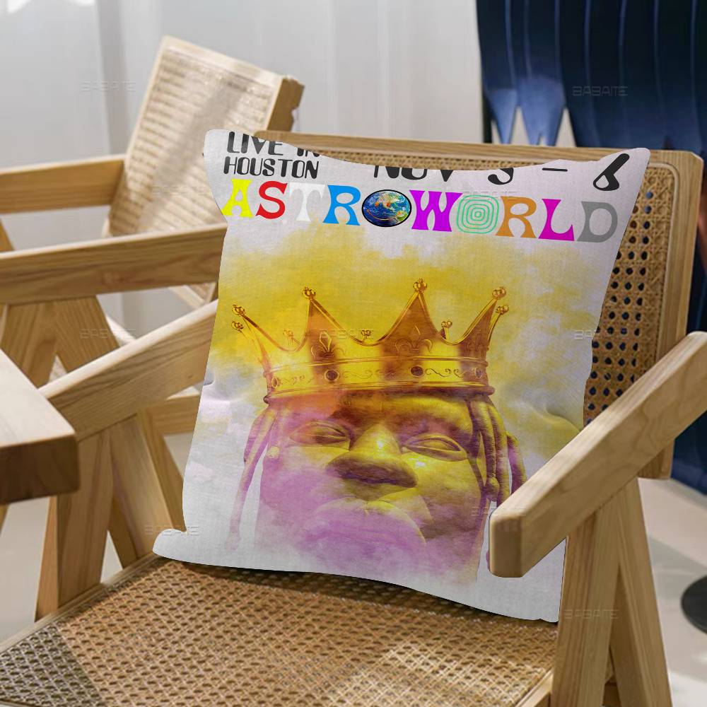 Travis Scott Astroworld 45*45cm Cushion Cover Pillow Cover Decor Pillowcase Home Pillowcase for Couch Pillow