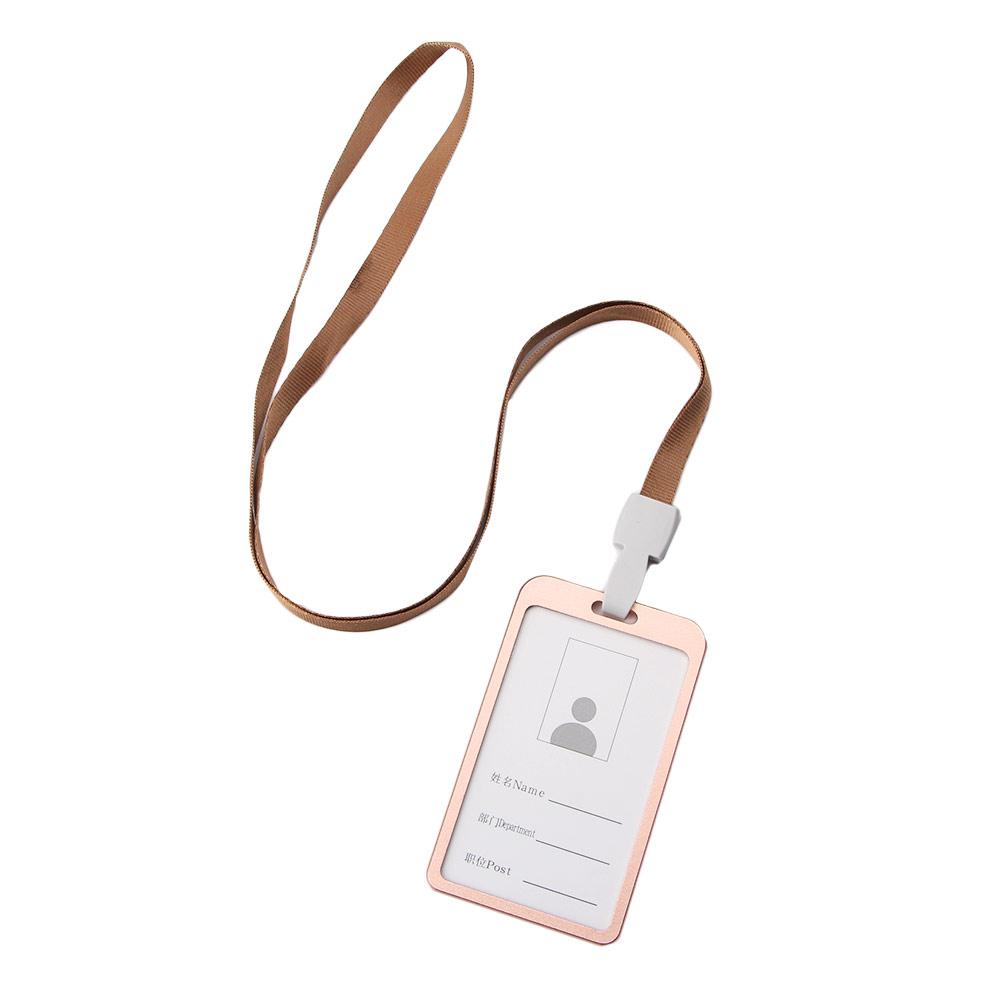 

Алюминиевый карманный держатель для кредитных ID-карт, бейджей, пропусков с шейным шнурком золотой