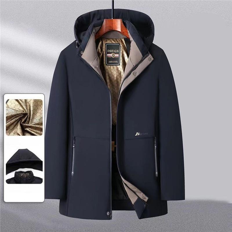 Down Cotton-padded Jacket Men's Mid-length Cotton-padded Jacket Winter Casual Cotton-padded Jacket Thickened Warm Jacket Men's Top