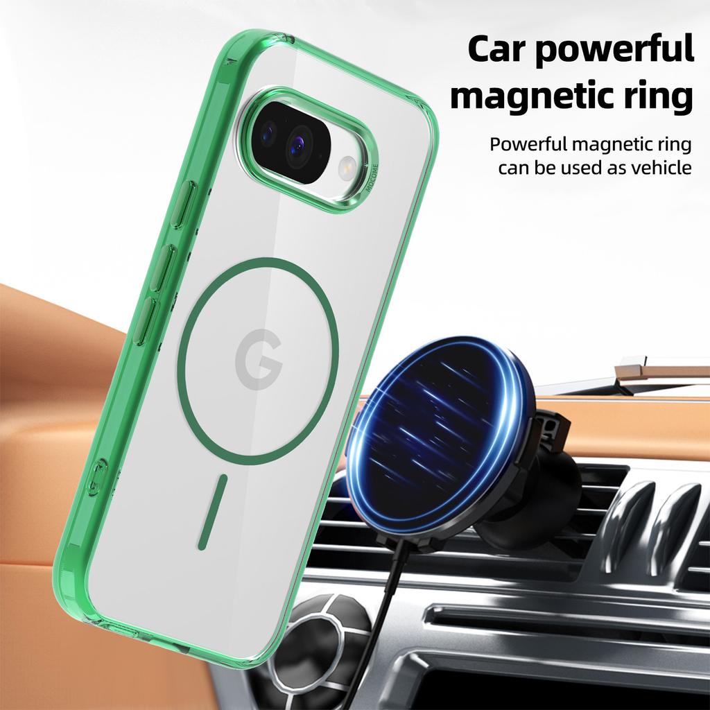 Pro Google Pixel 9a Magnetické pouzdro Kompatibilní s MagSafe TPU PC Průhledný kryt na telefon