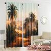 2pcs, 2D FLAT PRINTING Curtains (Without Rod) Desert Oasis Print Chic Curtains Versatile Polyester Curtains Outdoor Decorations