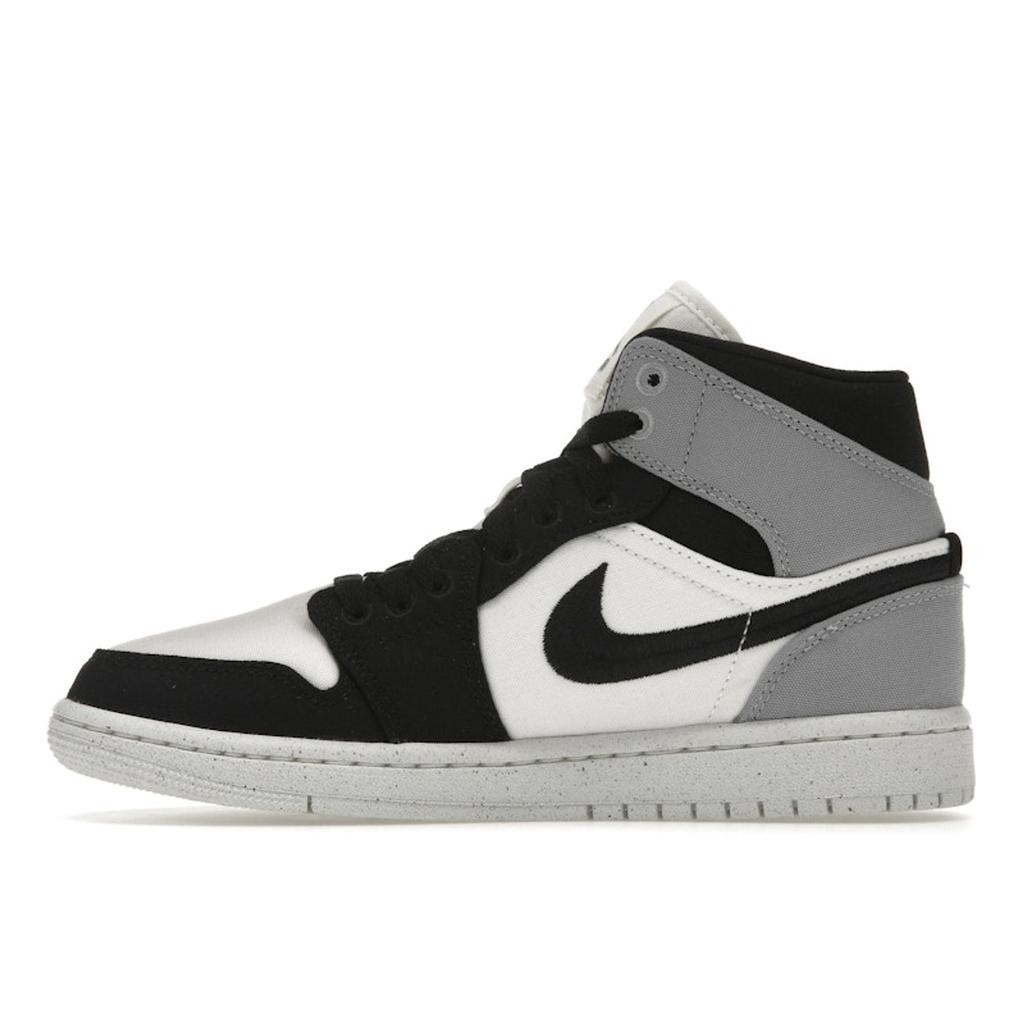 Air Jordan 1 Mid SE Light Steel Grey Canvas Women Sneakers Sail Black DV0427-100