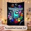 Custom Personalized Tapestry,Among Us Print Custom Name Text Wall Art Hanging for Bedroom