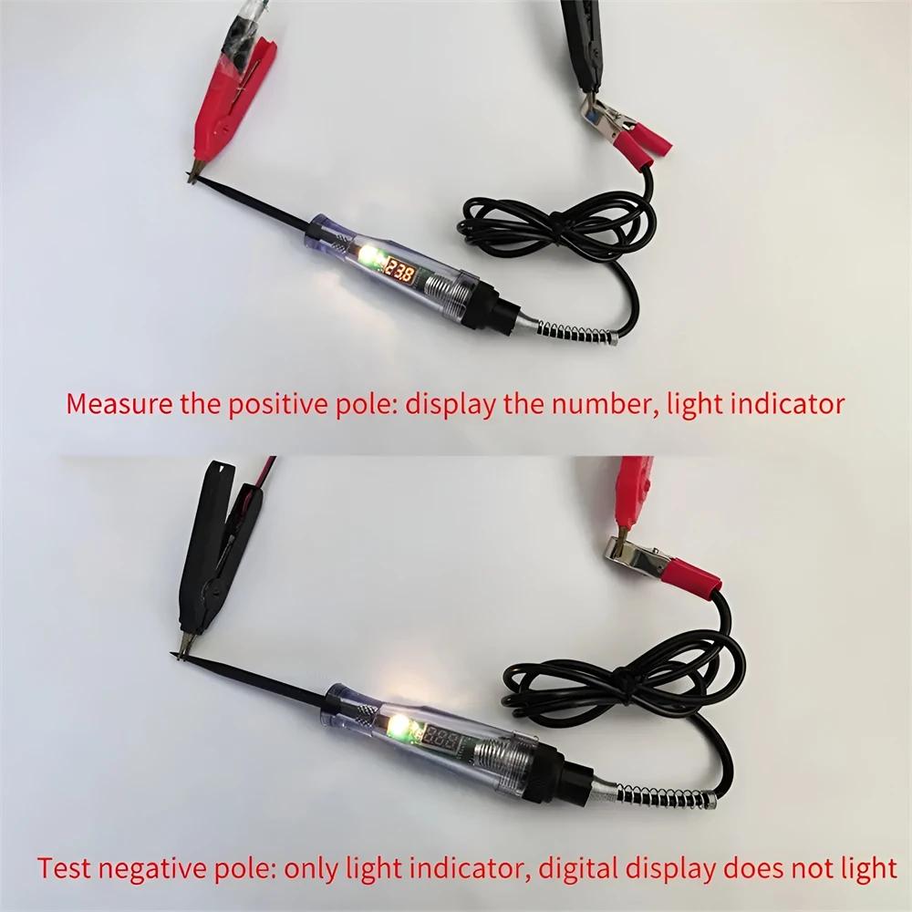 6V/12V/24V Kfz-Schaltungsteststift LED Digitale Spannungsanzeige Lange Sonde Schaltungsdetektor Fahrzeugschaltung prüfen Teleskopierbar
