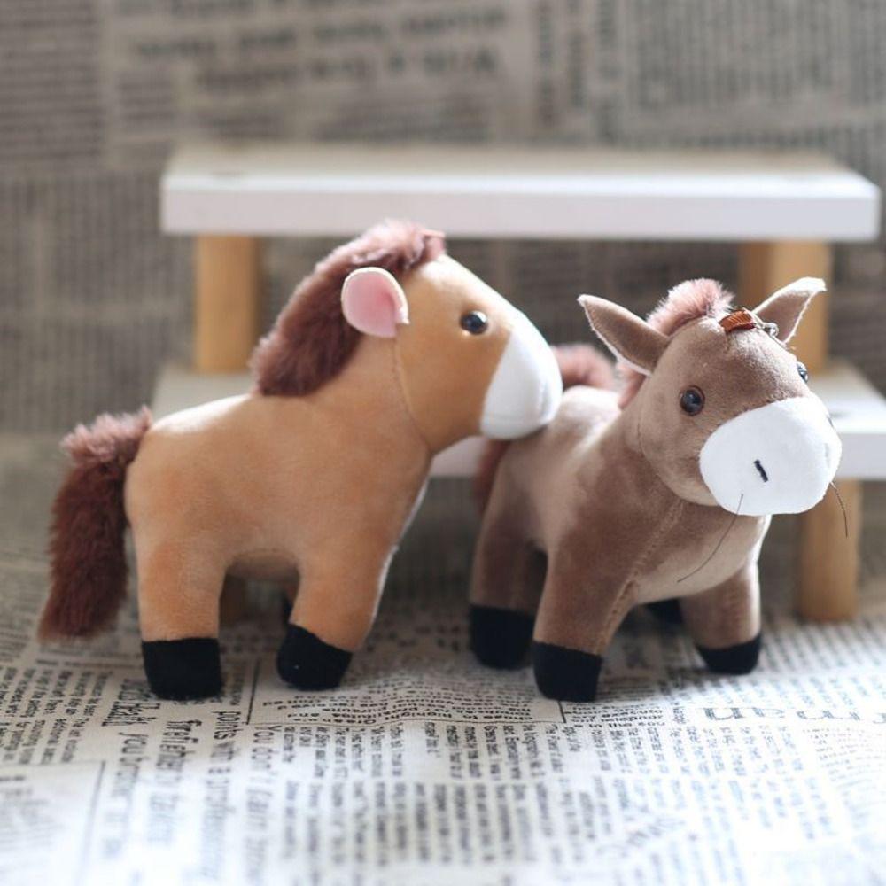 Cute Cartoon Stuffed Horse Doll Stuffed Animal Little Horse Keychain Bag Pendant