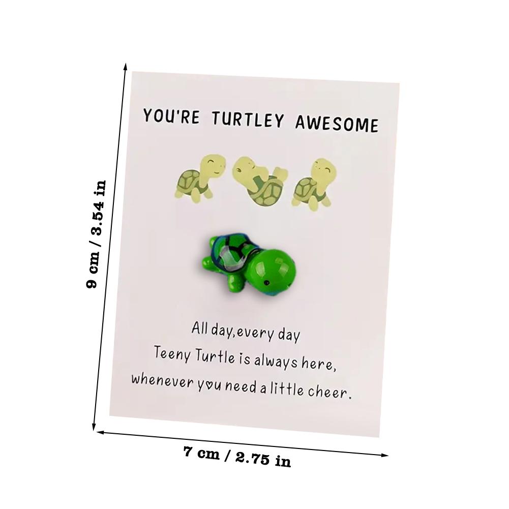 You're Turtley Awesome Animal Pun Thank You Note Cards Greeting Card Mini Sea Turtle Figure Pocket Favors Toddlers Party Gift