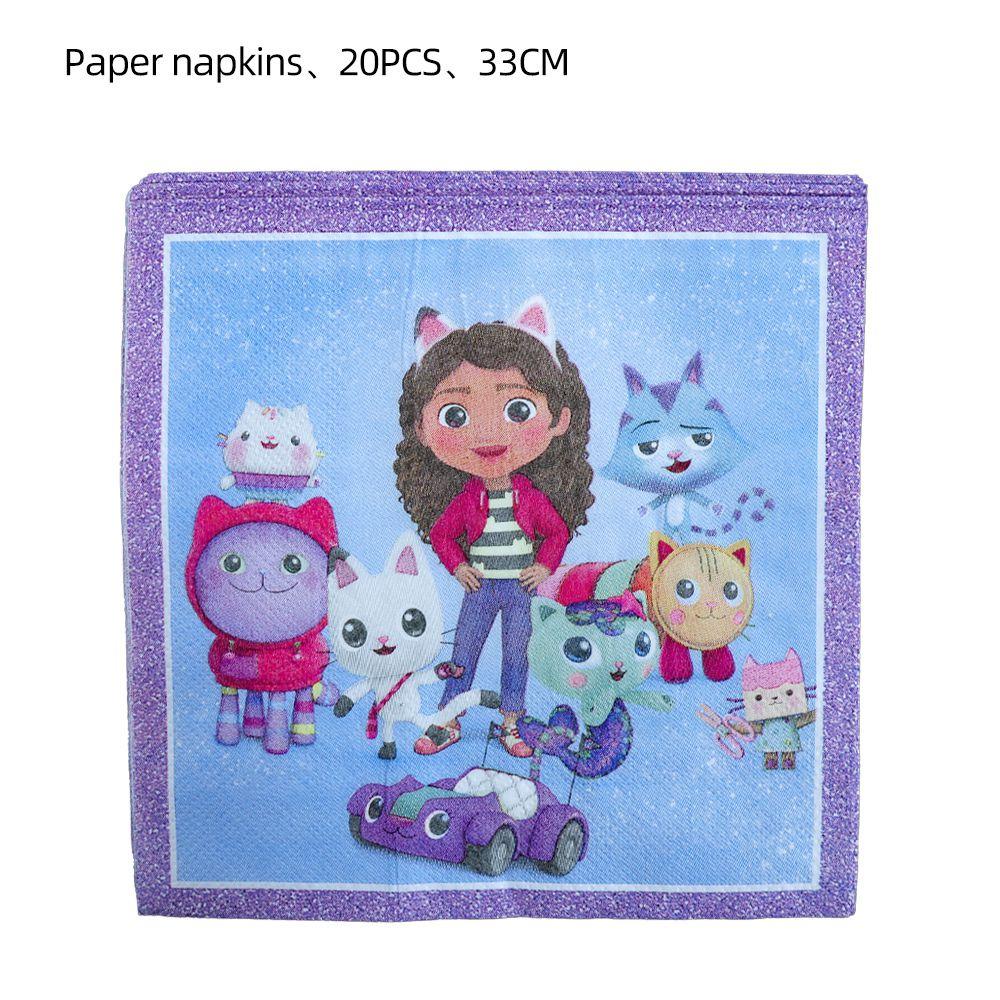 

Приладдя для тематичної вечірки Ляльковий будиночок Габбі для дорослих дітей на день народження з прикрасою з повітряних куль та стаканчиками Paper napkins-20pcs