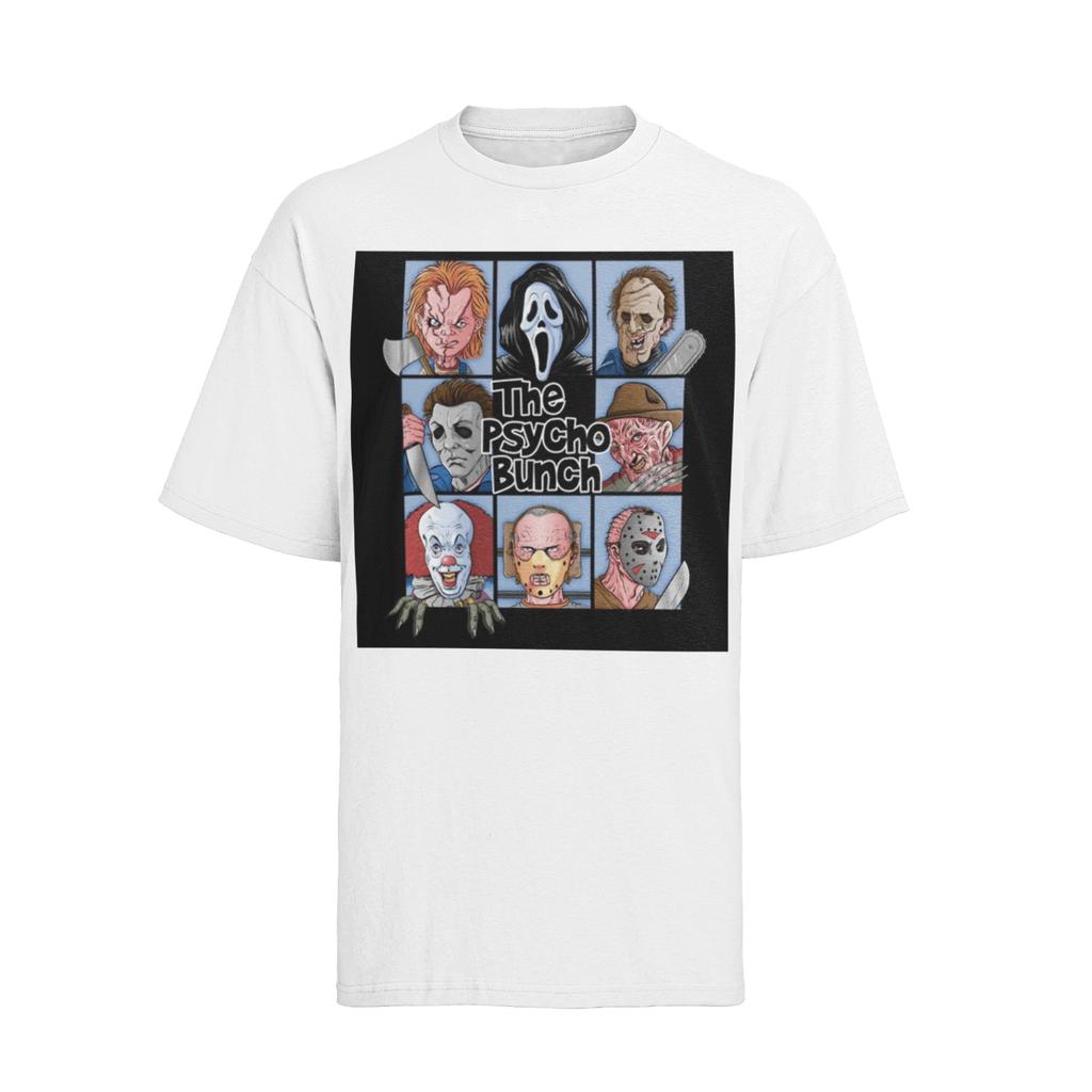 student Cotton T-shirt Horror Movie Character The Psycho Bunch Hall Womens Cotton Shirt S-XXXL Oversized-