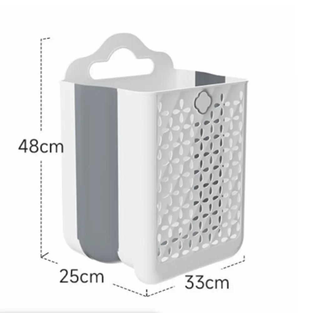 Foldable Laundry Basket Large Capacity Hollow Out Clothing Storage Baskets Portable Plastics Storage Basket Bathroom Organizer