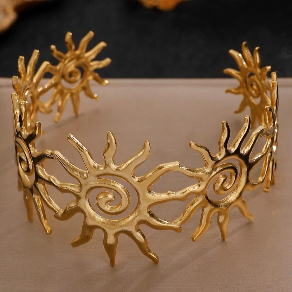 Breit öffnende Armreifen Spiral Vintage Manschette Kreatives Sonnenarmband Mädchen