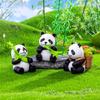 8 Pack Realistic Panda Figurines Small Animal Models Miniatures Ornaments for Cake Toppers and Garden Decors Accessories