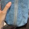 Solid Color Blue Denim Makeup Bag Korean Style Zipper Student Pencil Bag Rectangle Vintage Stationery Storage Bag for Women