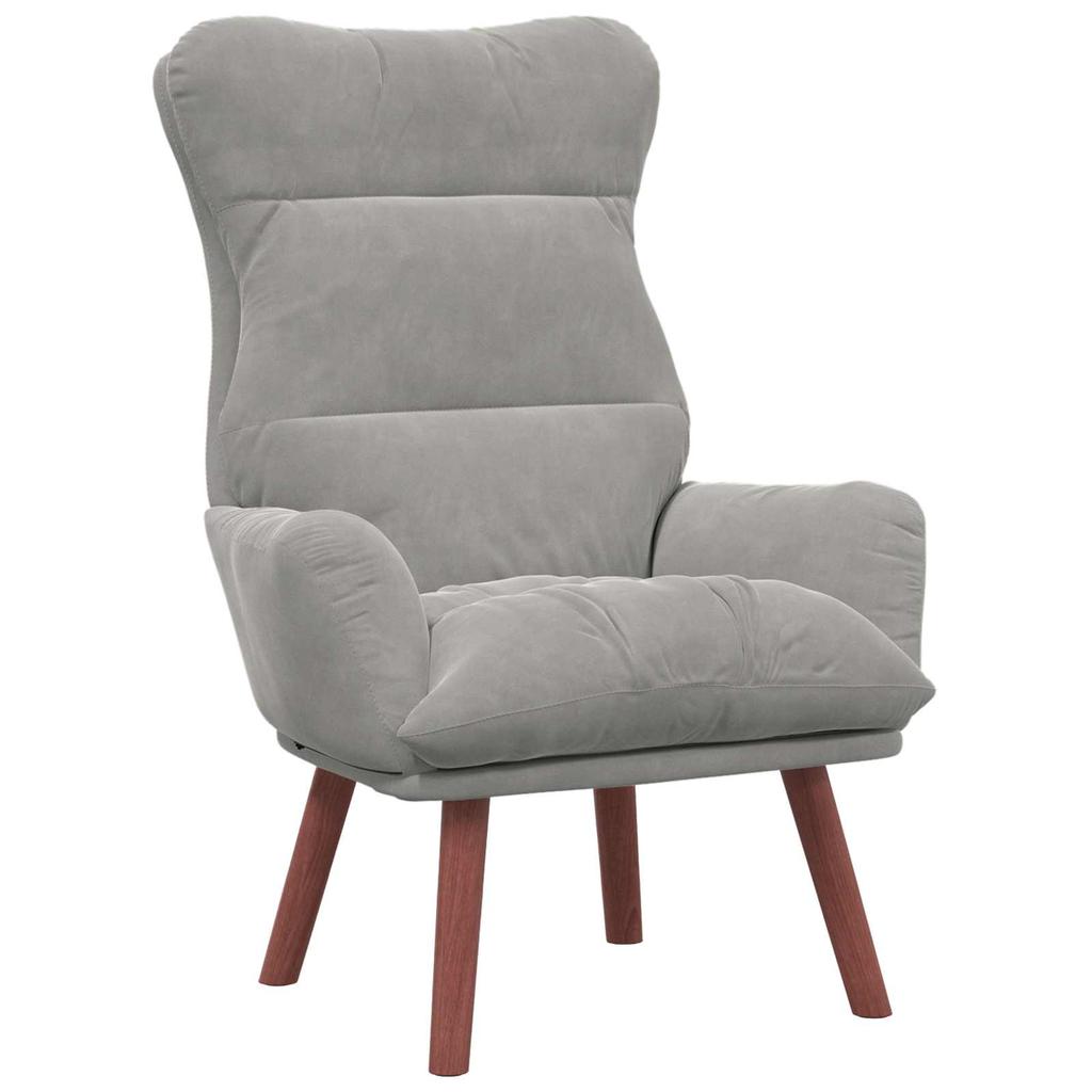 Armchair Light Grey 69 X 74 X 93 Cm Velvet