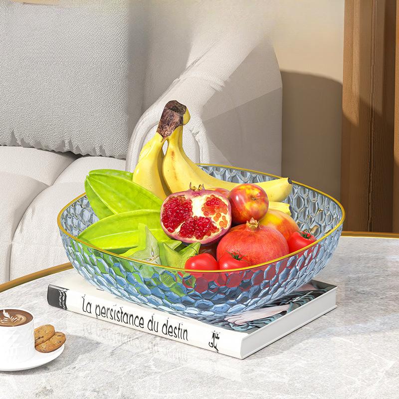 Premium Transparent PET Fruit Tray Home Use Living Room Coffee Table Furniture Candy Dried Fruit Tray Snack Tray Storage Tray