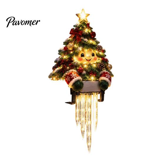 Christmas Lighted Garland Accents Winter Glow Snowman Icicle Light Decor, Outdoor Decorations, Hanging Wonderland Entrance Trim LED Holiday Lights for