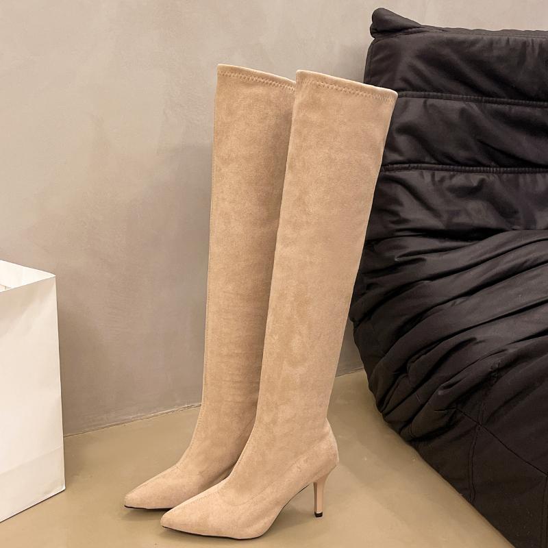 Fashion 2025 Autumn Women's Boots Knee High Chelsea Designer Shoes Sexy Elegant Moccasin Vintage Fashion Trend Large Size High Heels