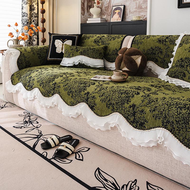 

Simple Sofa Towel All-Season Non-slip Wear-resistant Seat Cushion Thickened Living Room Furniture Decor Slipcovers Chair Cover 1seat 70x70cm-1pcs зелений