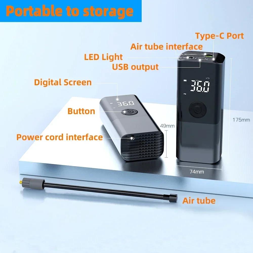 150PSI Portable Mini Air Pump Electric Inflator Tire Pump Car Air Pump for Car Motorcycle Bicycle Wireless Air Compressor