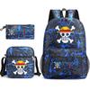 Student School Bag, Backpack, Shoulder Pencil Bag, Three-Piece Set, Canvas Bag, Large Capacity, Nautical King