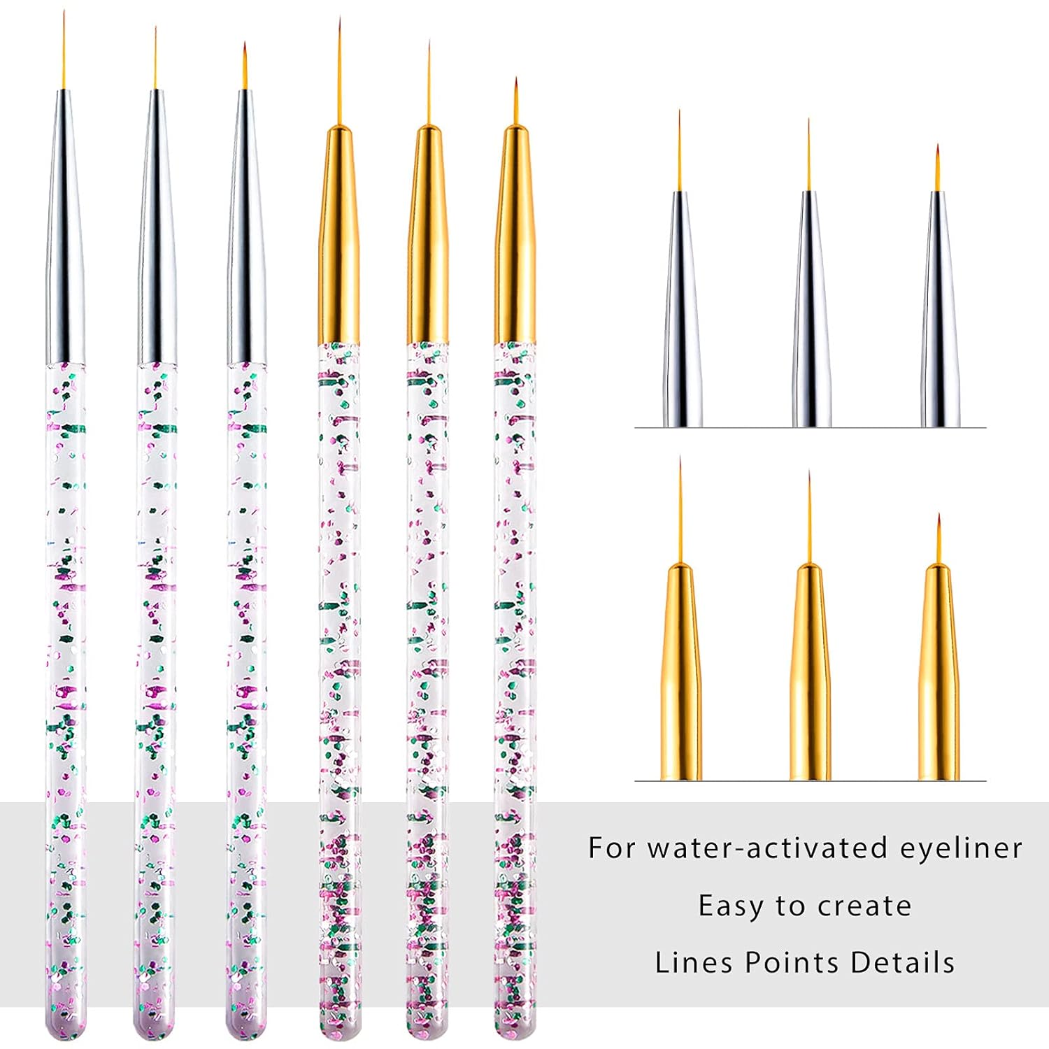 

YIKOOLIN 3PCS Double-Ended Nail Art Brush Design Tip Dotting Pen Diamond Painting Tools Brushes For Manicure Nail Salon Supplies