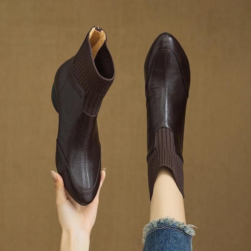 New Style Pointed-toe Shoes with Platform Heels, Anti-slip and Versatile, Plush Short Boots