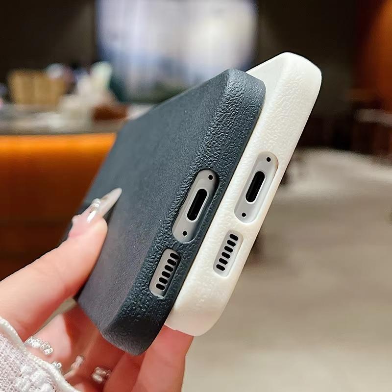 Phone Case For OPPO A15 A38 A57 A60 A78 Reno11 Reno14 Realme 11 14 C21Y C53 C63 Luxury Leather Texture Soft Silicone Protection Cover