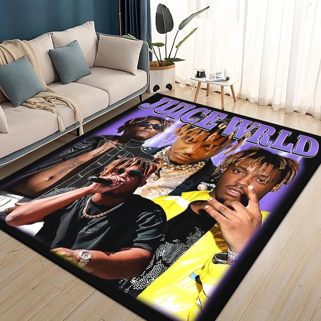 HD Juice WRLD 999 3D Legend Rapper Star Rug Carpet for Living Room Bedroom Home Decor,kids Play Non-slip for Sofa Doormat