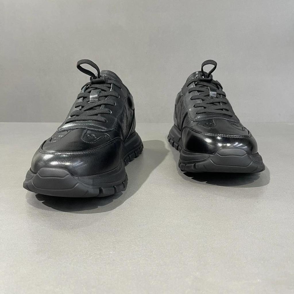 Men'S Autumn Winter Genuine Cowhide Forrest Gump Sneakers, European Station Trendy Casual Leather Shoes, Soft Comfort Daily Footwear