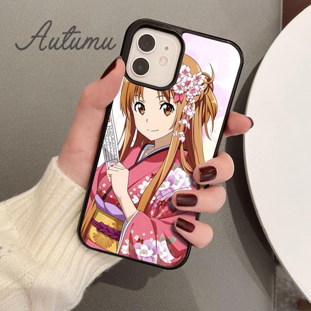 Yuuki Asuna Phone Case for iPhone 11 12 13 14 Pro Max Mini X XR XS SE 2020 5 6S 7 8 Plus Samsung Galaxy S21 S22 Cover Shell