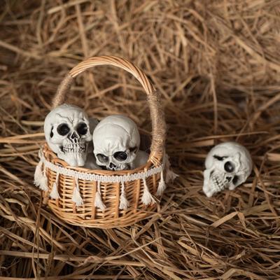 10Pcs Halloween Mini Skeleton Head Terrifying Halloween Decor Props Skull Heads Scary Props Table Decor Skulls Decoration