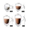 1Pcs 80-450ML Double Coffee Glasses Double Insulated Glass Cups For Hot & Cold Coffee Milk Transparent Mug With Handle Glasses