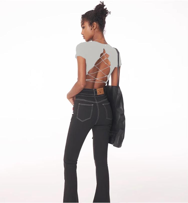 European American Crop Tops: Short Sleeve, Navel-Baring, for Yoga & Running with Pocket & Chest Pads
