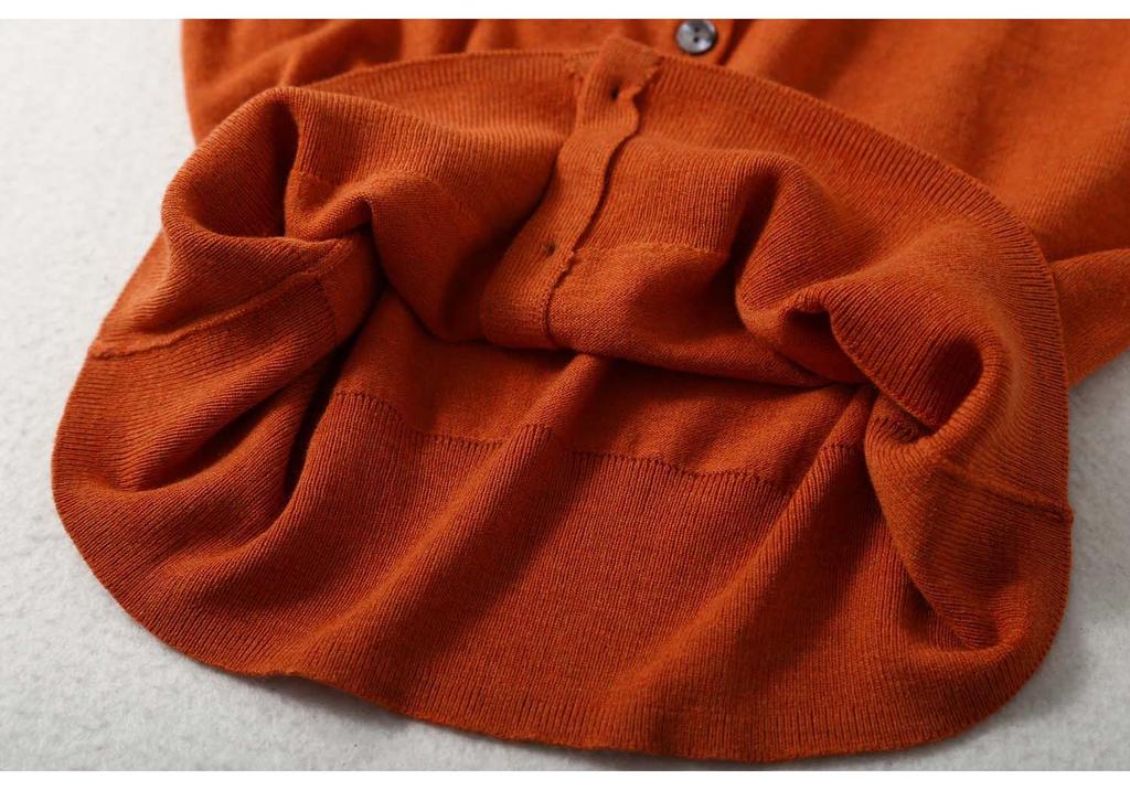 Women's Silk Cashmere Cotton Blend Round Neck Cardigan - Long Sleeve, Loose Knitwear for Spring/Autumn