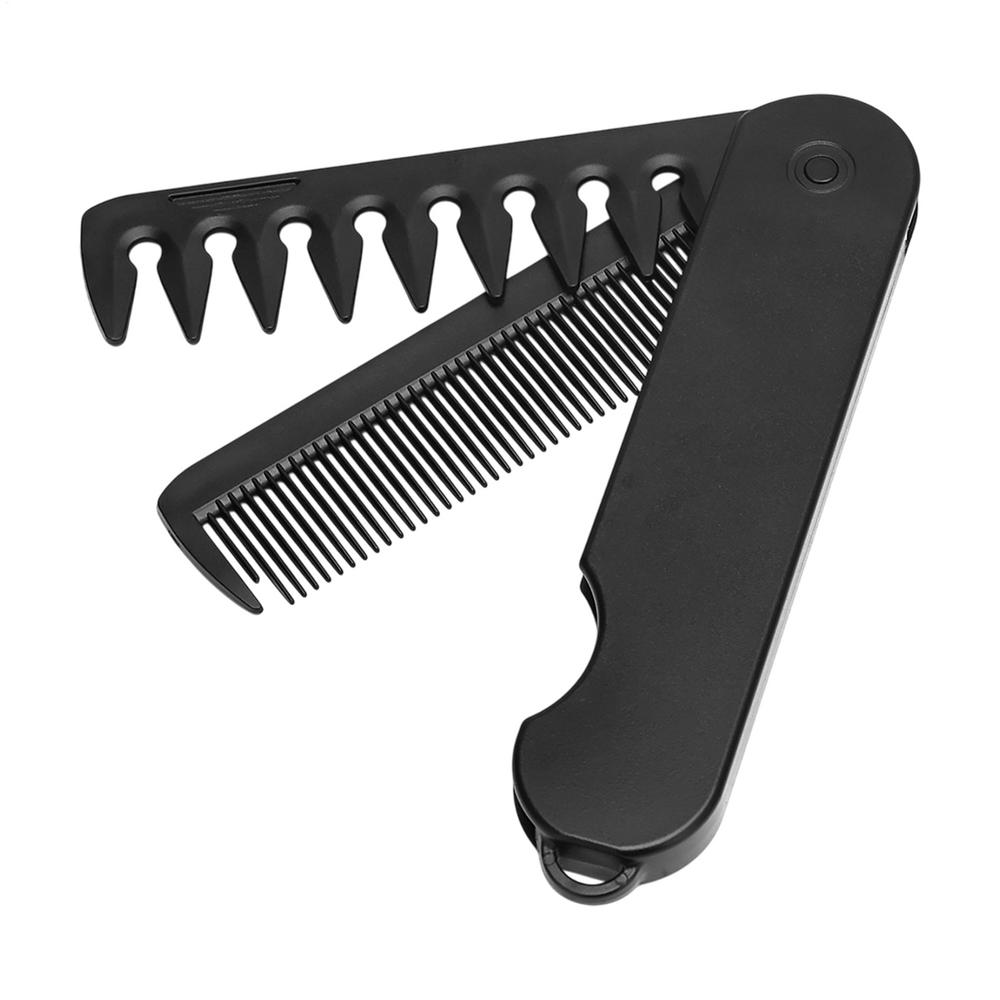 

Travel Comb Brush Foldable Travel Hair Comb Folding Combs Massage Combs Portable Double Headed Hairdressing Tool чёрный