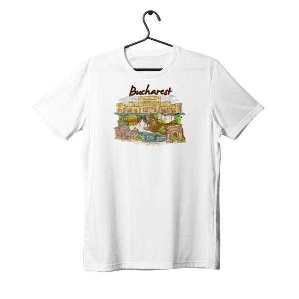 FEREDA, T-shirt unisex con stampa della città di Bucarest, t-shirt a maniche corte con scollo rotondo, t-shirt di coppia per uomo e donna, t-shirt di coppia abbinate