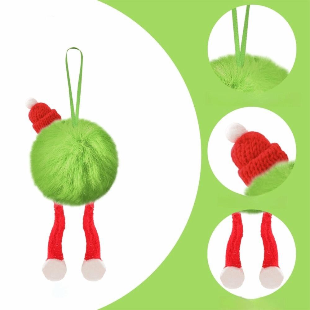 6cm Christmas Tree Decoration Ball Plush Christmas Hanging Decorations  New Year