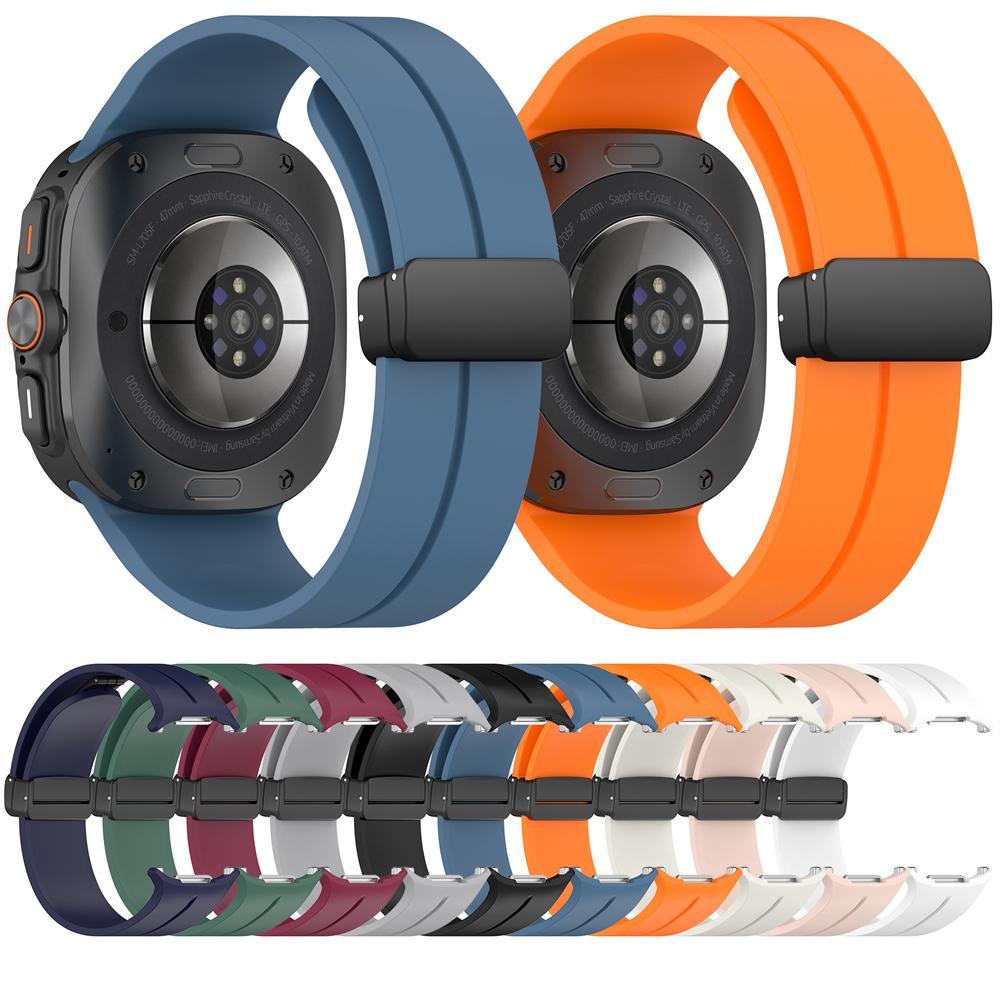 Silikonový sportovní řemínek pro Samsung Galaxy Watch Ultra 2025 Náramek pro Galaxy Watch 7 Ultra 47mm Řemínky s magnetickou přezkou