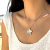 Vintage Exaggerated Metal Big Flower Pendant Necklace for Women Gold Color Geometric Texture Floral Choker Party Jewelry Gifts