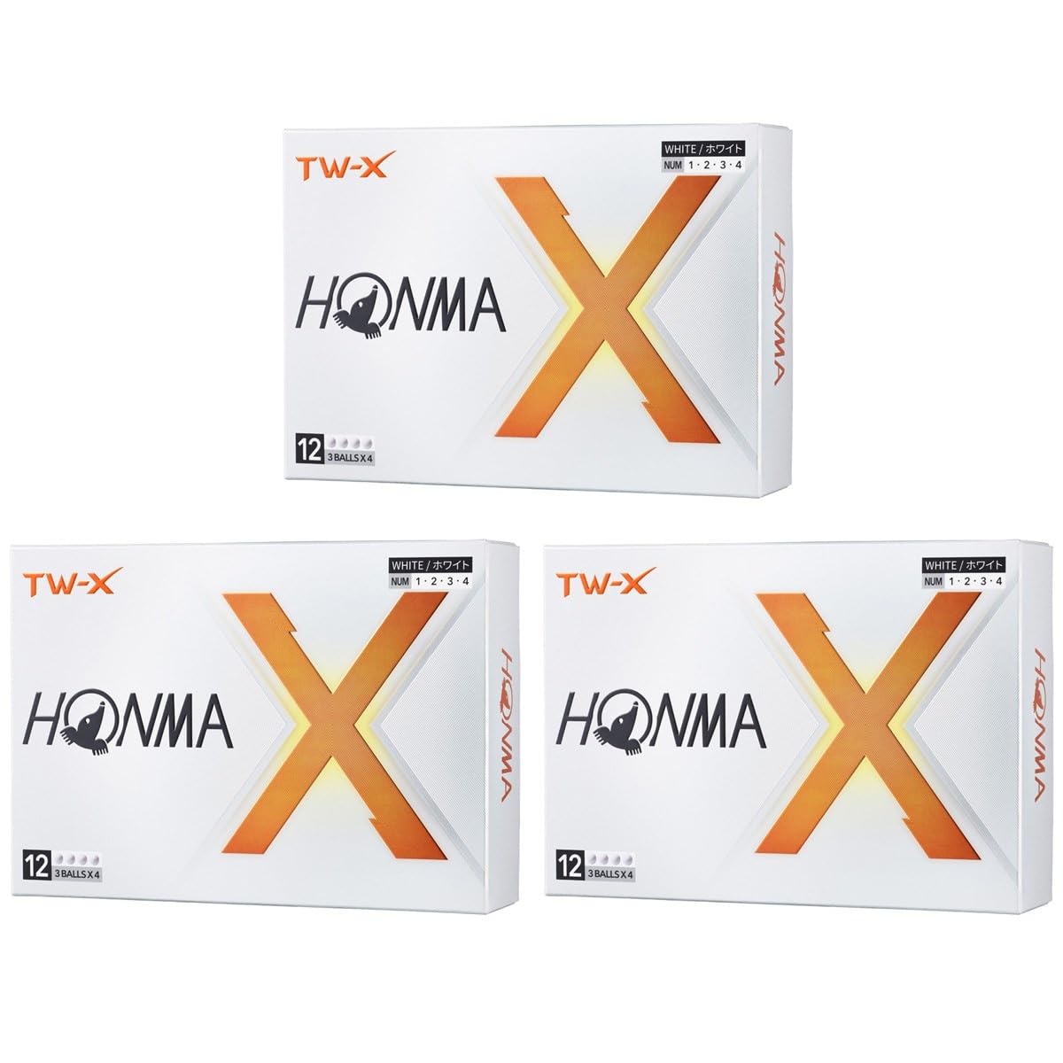 HONMA Golf Набор из 3 дюжин Белые мячи TW-X, (36 Шариков), белый