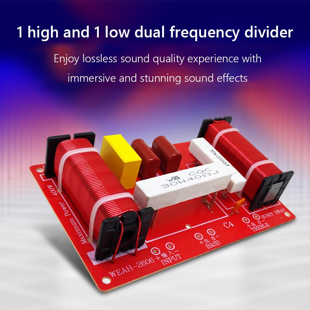400W Speakers Filter Frequency Divider Treble Bass 2 Ways Audio Filter Circuit Board High Power for Stage Speaker Upgrade