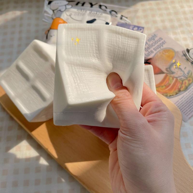 Squishy Doufu Bread Fidgets Toys Soft Milk White Square Squeeze Toy Slow Rebound Relieve Anxiety Anti-stress Toys Gift