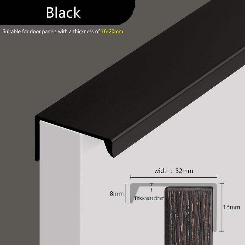 Invisible Kitchen Door Handles EdgePull Handle Closet Door Drawer Colorful Pulls For Furniture Morandi Green Blue Orange