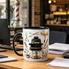 Regalo per Barbiere Professionale Tazza Personalizzata per Parrucchiere Ceramica 330ml Tazza da Caffè per Parrucchiere con Tono Oro Strumenti da Salone Elegante per Donne Uomini Compleanno