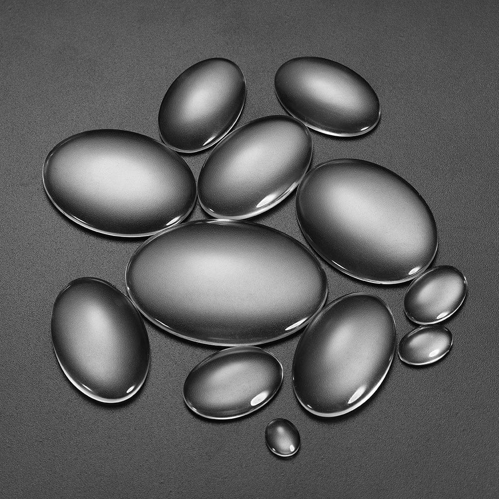 1 Pack Length 10-50mm Transparent Clear Flat Oval Glass Cabochon Diy Charm Pendant Jewelry Accessories For Fashion DIY Jewelry