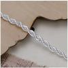 925 Silver Bracelet for Men Women Minimalist Twisted Rope Chain Unisex Couple Jewelry Gift