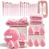 20-56Pcs Soft Makeup Brush Set with Storage Bag,Beauty Blender Sponge & Powder Puff Essential Facial Cosmetic Tools for Beginners & Makeup Lovers